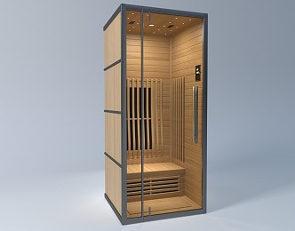 Modern sauna room light wave khan steam room 3d model