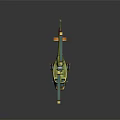 Olive Green Military Helicopter Shark Mouth Design Green Rotors and Weapons on Dark Background