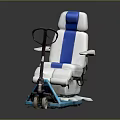 Blue And White Medical Transport Chair With Wheels And Handle For Patient Transfer