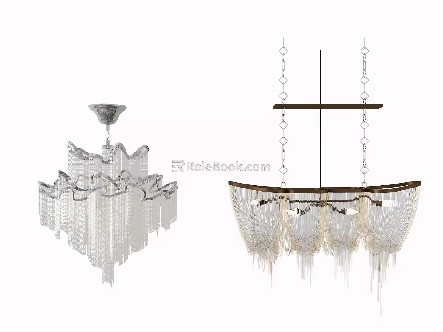 Modern crystal chandelier combination 3d model