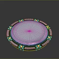 Futuristic Circular Tech Device With Metallic Frame White Surface And Blue LED Lights