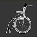 Modern Wheelchair With Gray Seat Metal Frame Armrests Footrests And Silver Wheels