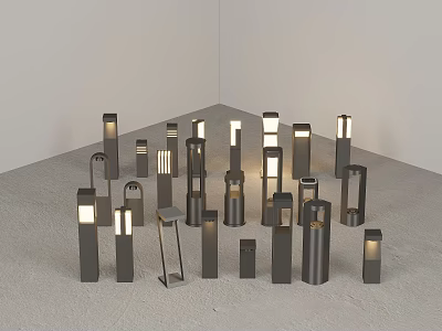 Outdoor Lights Various Modern Standing Lamp Designs For Garden Yard Decorative Lighting 3d model