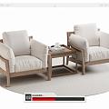 New Chinese Style Single Sofa Leisure Chair Single Chair 3d model