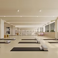 Spacious Bright Yoga Studio With Well Arranged Yoga Mats And Blocks For Fitness Practice