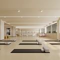 Modern Yoga Room Dance Yoga Classroom 3d model