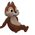 Cute Cartoon Reptile Figure With Brown Body White Belly Sitting Smiling