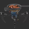 Portable Outdoor Cooking Pan with Durable Stand for Sausage Preparation