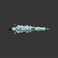 Sleek Metallic Rocket Model With Streamlined Design Thrusters And Structural Details