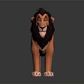 Cartoon Lion Character With Orange Body Black Mane And Green Eyes