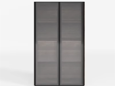 Modern Wine Cabinet With Glass Doors Black Frame And Multiple Storage Shelves 3d model