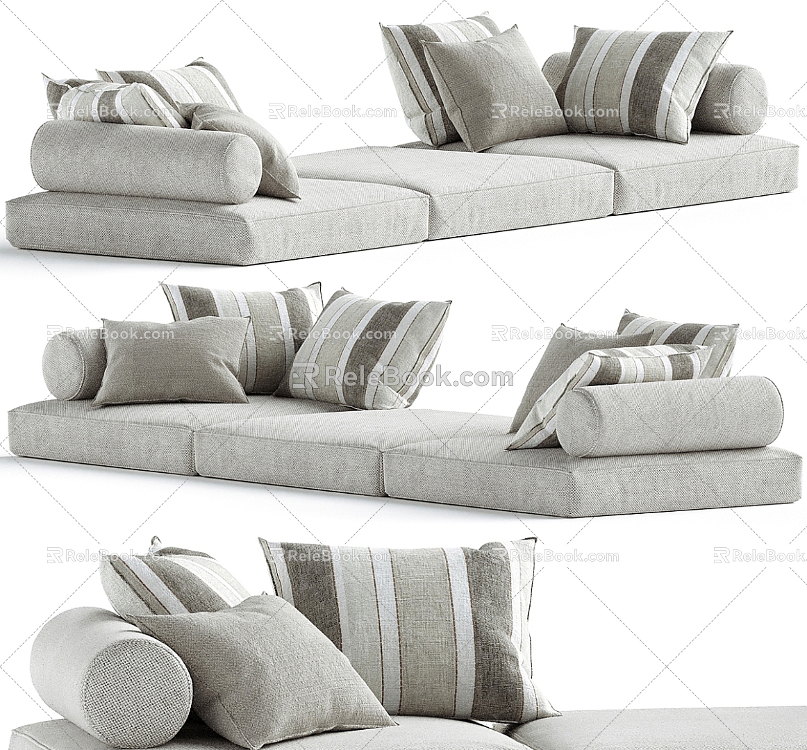 Modern Cushion Bay Window Cushion 3d model