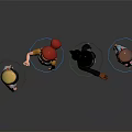 Stylized 3D Characters Standing On Green And Blue Platforms With Varied Hairstyles And Outfits