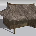 Traditional Thatched House With Wooden Structure And Classic Thatched Roof Design