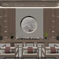 Modern Luxury New Chinese Style Meeting Room With Comfortable Seats And Premium Wooden Interior Design
