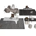 Modern Table And Chair Sets With Stylish Designs And Decorative Elements 3d model
