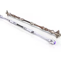 Decorative Household Accessories Two Intricate Metallic Wands With Carved Patterns And Gemstone Accents