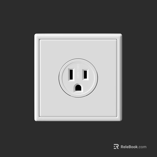 White Modern Electrical Outlet Panel With Sleek Design For Home Interior 3d model 
