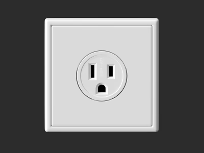 White Modern Electrical Outlet Panel With Sleek Design For Home Interior 3d model