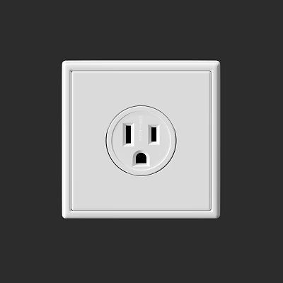 White Modern Electrical Outlet Panel With Sleek Design For Home Interior 3d model