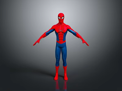 Red And Blue Spider Man Costume Figure With Arms Outstretched Pose 3d model