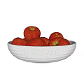 Fresh Ripe Red Apples in White Ceramic Bowls for Kitchen Display Arrangement