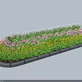 Colorful Garden Decorative Feature With Yellow Pink White Flowers And Stone Edging