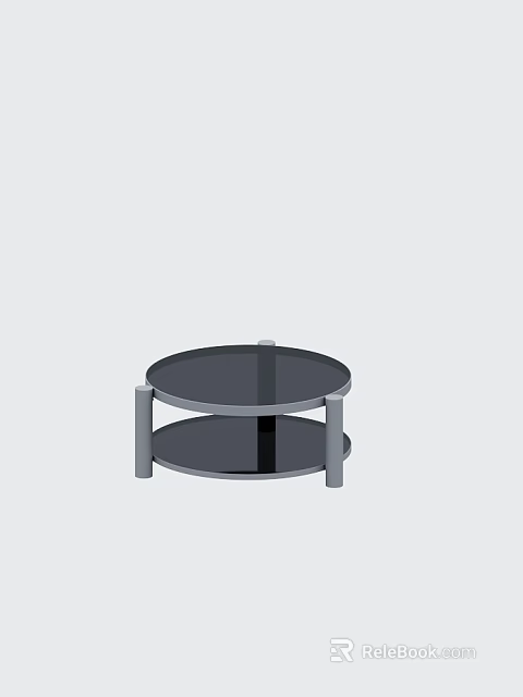 Modern Round Coffee Table With Glass Top And Metal Frame For Living Room Home Decor 3d model 