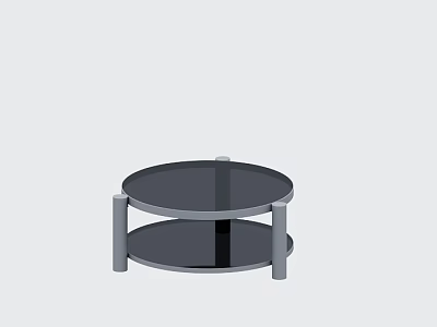 Modern Round Coffee Table With Glass Top And Metal Frame For Living Room Home Decor 3d model
