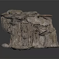 Realistic Natural Cave Rock Formation With Stalactites Stalagmites And Rocky Texture