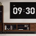 Modern Wooden TV Stand In Living Room Interior With Drawers Open Shelves And Decorative Items