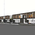 Modern Club Building Architecture 3d model