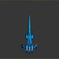 Mystical Blue Dragon Creature With Multiple Heads Purple Scales Limbs And Tail On Black Background