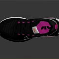 Nike Black Sports Shoes With Pink Laces White Sole Green Accents And Modern Design