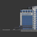 Modern Multi Storey Office Building With Glass Curtain Wall Solar Roof And Entrance Plaza