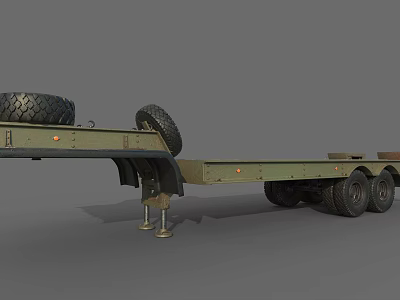 Heavy Duty Utility Trailer With Flatbed Design And Multiple Wheels For Transport 3d model