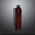 Red Fire Extinguisher Design With Metallic Handle Top Nozzle And Shiny Finish