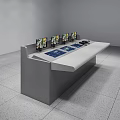 Modern Control Console With Multiple Screens And Control Devices In Indoor Setting 3d model