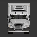 White Commercial Refrigerated Truck With Cab Trailer And Cooling Unit