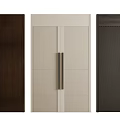 Modern Double Doors in Wooden Beige and Dark Gray with Textured Panel Design