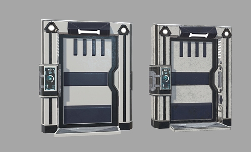 Fantasy science fiction door technology door 3d model