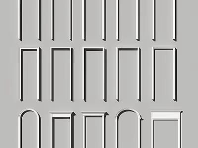 Various Door And Window Frame Designs In Different Architectural Styles 3d model