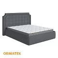Modern Double Bed Design With Gray Tufted Headboard And White Mattress