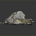 Rocky Terrain 3D Model With Mossy Surface Snowy Patches And Natural Textures