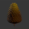 Orange Yellow Pine Cone Plant Structure With Layered Design On Gray Background 3d model