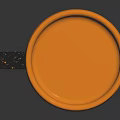 Black Decorative Furniture With Orange Rim Yellow Floral Pattern And Speckles
