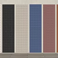 Colorful Room Divider Panels With Various Textures And Patterns For Modern Interior 3d model