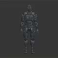 Futuristic Robot With Mechanical Armor And Detailed Humanoid Structure Design 3d model