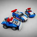 Electric Toys Building Block Cars in Blue White Red Small Racing Vehicles for Kids