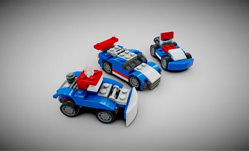 modern toy car lego car building blocks car 3d model